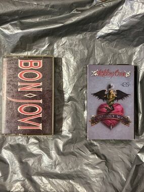 2 cassette tapes Bon Jovi Slippery when wet and Motley Crue without you -